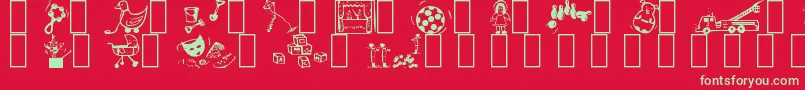 フォントToys – 赤い背景に緑の文字