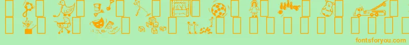 Toys Font – Orange Fonts on Green Background