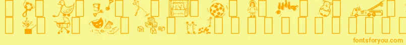 Toys Font – Orange Fonts on Yellow Background