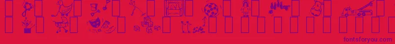 Toys Font – Purple Fonts on Red Background