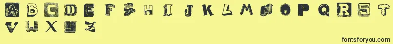 WeirdCuts Font – Black Fonts on Yellow Background