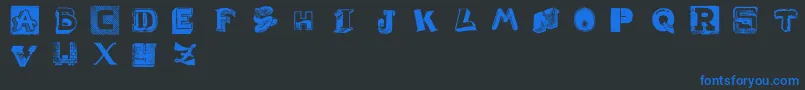 Шрифт WeirdCuts – синие шрифты на чёрном фоне