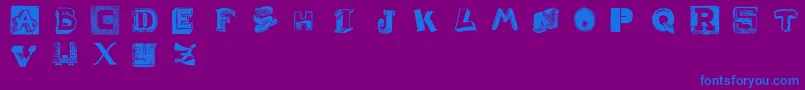 WeirdCuts Font – Blue Fonts on Purple Background