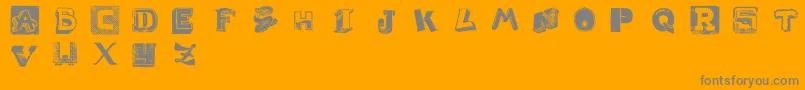 フォントWeirdCuts – オレンジの背景に灰色の文字