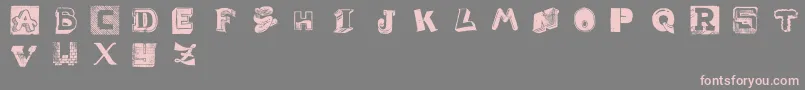 WeirdCuts-Schriftart – Rosa Schriften auf grauem Hintergrund