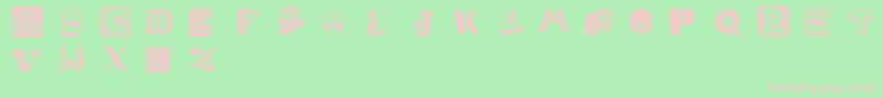 WeirdCuts-fontti – vaaleanpunaiset fontit vihreällä taustalla