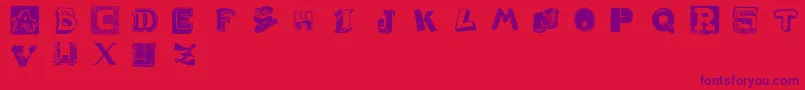 WeirdCuts-Schriftart – Violette Schriften auf rotem Hintergrund