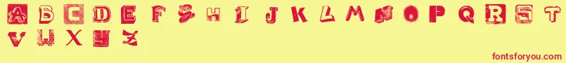 Więcej informacji o czcionce WeirdCuts Czcionka WeirdCuts – czerwone czcionki na żółtym tle