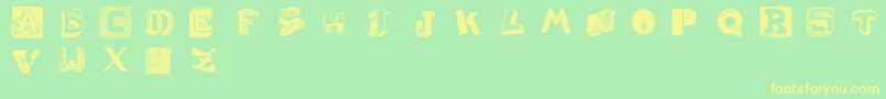 WeirdCuts Font – Yellow Fonts on Green Background