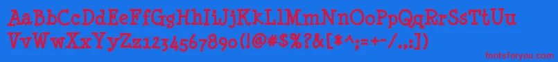 フォントMinyaNouvelleBd – 赤い文字の青い背景