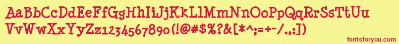 MinyaNouvelleBd Font – Red Fonts on Yellow Background