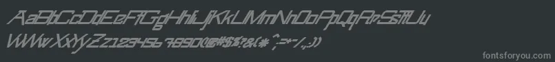 Шрифт SwingarmyoriThickitalic – серые шрифты на чёрном фоне