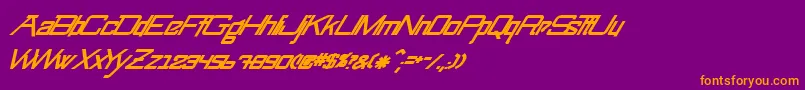 SwingarmyoriThickitalic-fontti – oranssit fontit violetilla taustalla