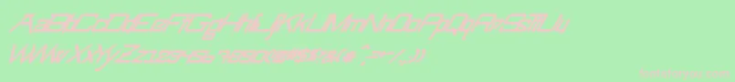 SwingarmyoriThickitalic Font – Pink Fonts on Green Background