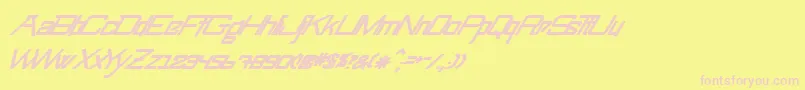 フォントSwingarmyoriThickitalic – ピンクのフォント、黄色の背景