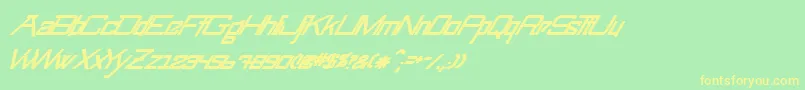 フォントSwingarmyoriThickitalic – 黄色の文字が緑の背景にあります