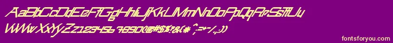 SwingarmyoriThickitalic-fontti – keltaiset fontit violetilla taustalla