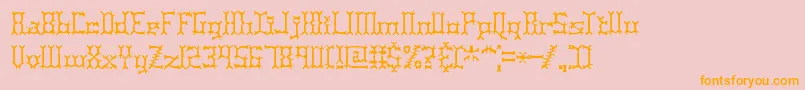 PincersBrk-Schriftart – Orangefarbene Schriften auf rosa Hintergrund