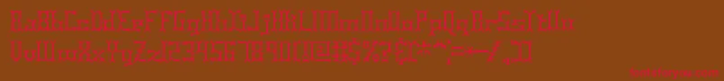 PincersBrk-Schriftart – Rote Schriften auf braunem Hintergrund