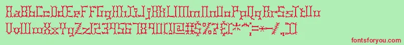 PincersBrk Font – Red Fonts on Green Background