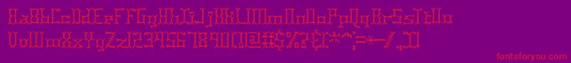 PincersBrk Font – Red Fonts on Purple Background