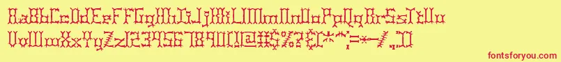 PincersBrk Font – Red Fonts on Yellow Background