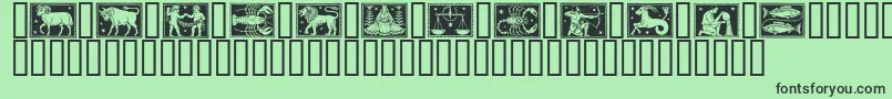 Zodiac01 Font – Black Fonts on Green Background