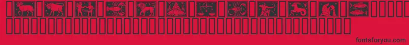 Zodiac01 Font – Black Fonts on Red Background