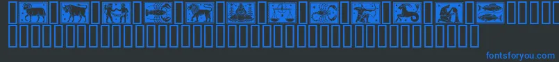 Zodiac01 Font – Blue Fonts on Black Background