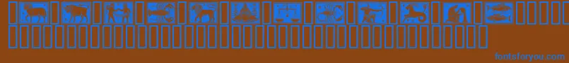 Zodiac01 Font – Blue Fonts on Brown Background
