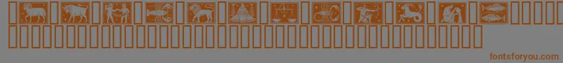 More about Zodiac01 Font Zodiac01 Font – Brown Fonts on Gray Background
