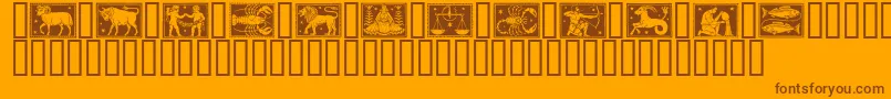 Lisätietoja Zodiac01-fontista Zodiac01-fontti – ruskeat fontit oranssilla taustalla
