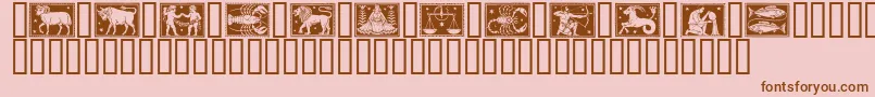 Weitere Informationen zur Zodiac01-Schriftart Zodiac01-Schriftart – Braune Schriften auf rosa Hintergrund