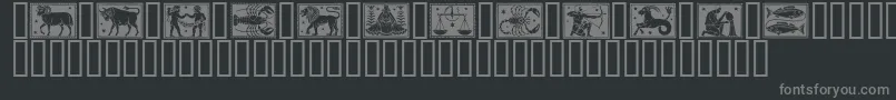 Zodiac01 Font – Gray Fonts on Black Background