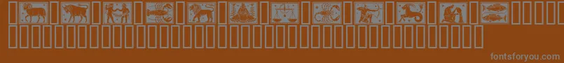 Zodiac01-Schriftart – Graue Schriften auf braunem Hintergrund