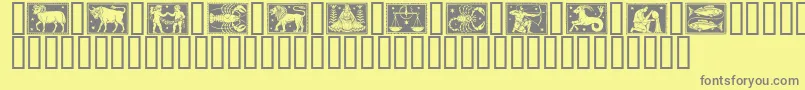 Zodiac01 Font – Gray Fonts on Yellow Background