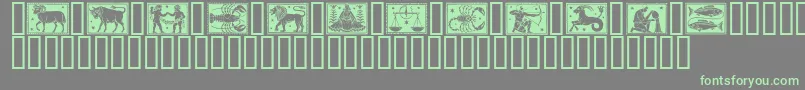 Zodiac01-Schriftart – Grüne Schriften auf grauem Hintergrund