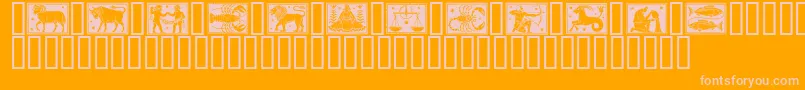 Zodiac01 Font – Pink Fonts on Orange Background