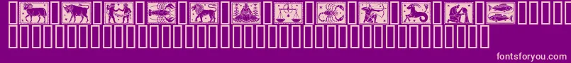 Zodiac01 Font – Pink Fonts on Purple Background