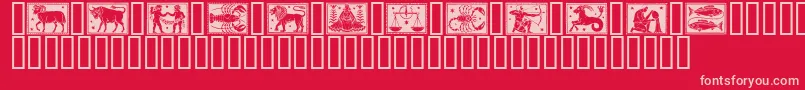 Zodiac01 Font – Pink Fonts on Red Background