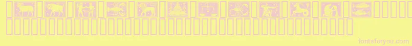 Zodiac01 Font – Pink Fonts on Yellow Background