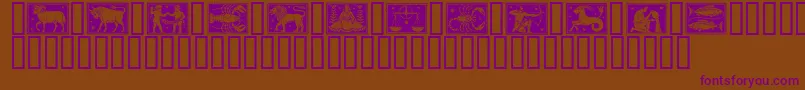 Zodiac01 Font – Purple Fonts on Brown Background
