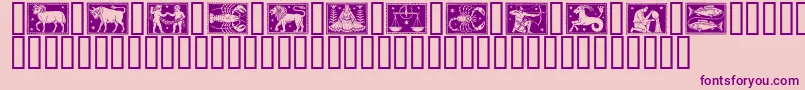 Police Zodiac01 – polices violettes sur fond rose