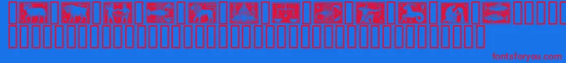 Zodiac01 Font – Red Fonts on Blue Background