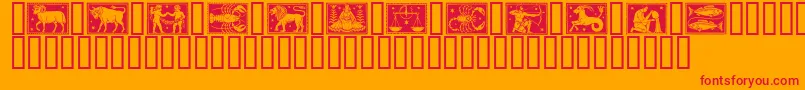 Zodiac01 Font – Red Fonts on Orange Background