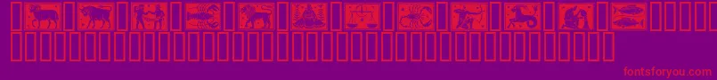 Zodiac01 Font – Red Fonts on Purple Background