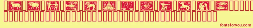 Więcej informacji o czcionce Zodiac01 Czcionka Zodiac01 – czerwone czcionki na żółtym tle