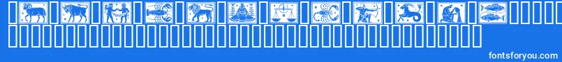 Zodiac01 Font – White Fonts on Blue Background
