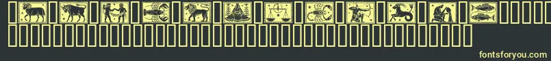 Zodiac01 Font – Yellow Fonts on Black Background