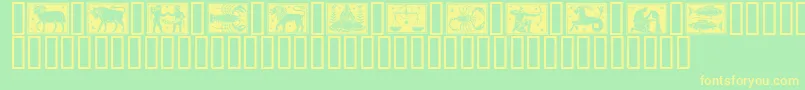 Zodiac01 Font – Yellow Fonts on Green Background
